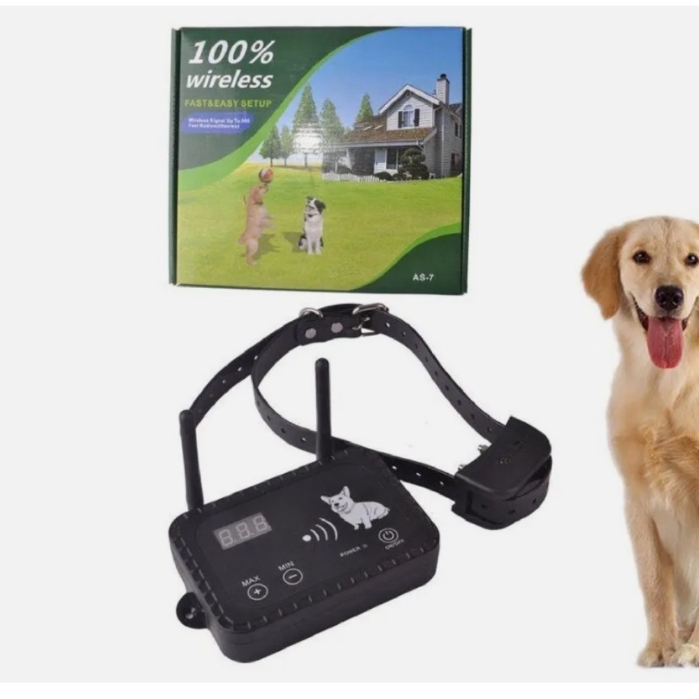100% Wireless AS-7 Rechargeable Dog Collar Wireless Fence - not used